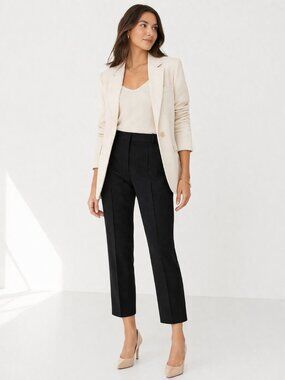 Everlane Italian GoWeave Crop Trouser Black Wool Cropped Work Pant NWT Sz 0